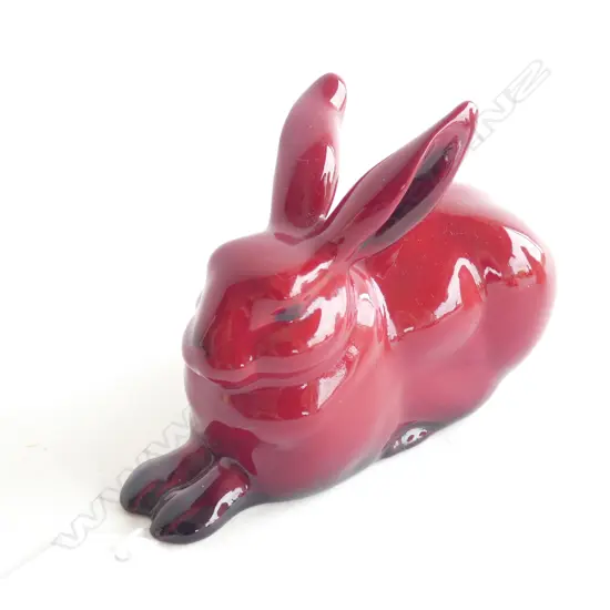 A Royal Doulton flambé rabbit